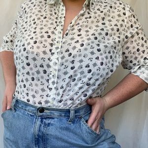 nautical banana republic button up.